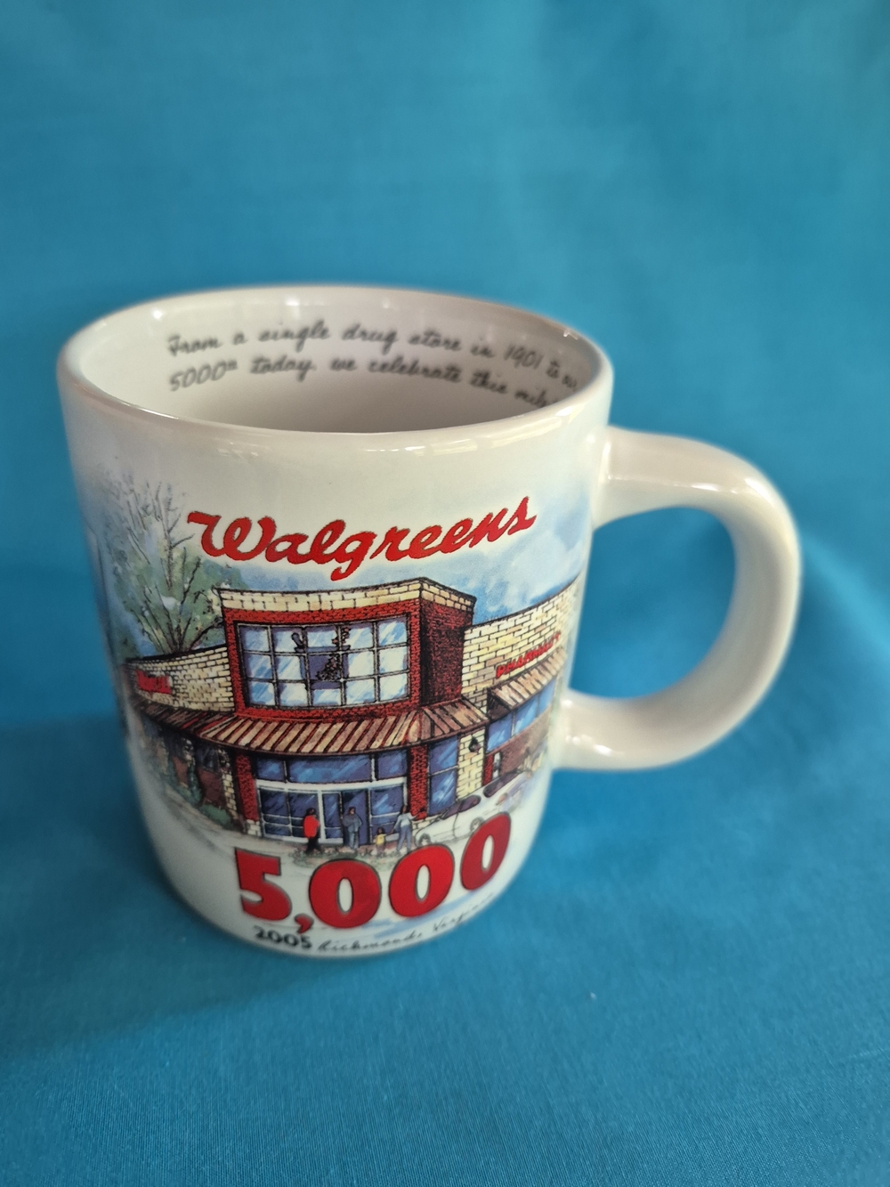 Walgreens 5000th Store Commemorative Ceramic Mug - White with Red Accents